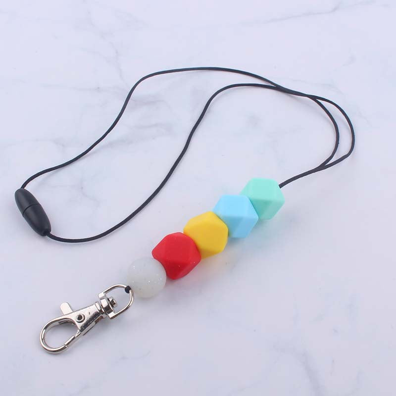 Wholesale Food Grade Silicone Bead Necklace Keychain
